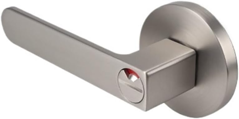 Hotel Bathroom Three-Pole Lock with red and Green Indicator Lock Indoor Door Lock Bathroom Door Handle Single Tongue Handle Lock(Yellow Bronze with Key ET)