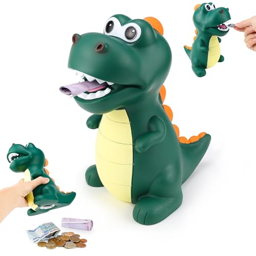 CHRI Dinozaurowa skarbonka dla dzieci Dino świnka oszczędnościowa dla chłopców i dziewczynek Dinozaur skarbonka z bezpiecznego materiału PVC do dekoracji, zabawki, prezent
