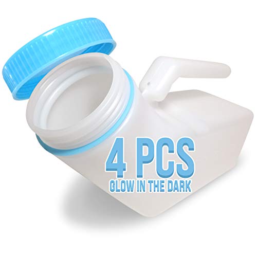 [Pack of 4] Glow in The Dark Spill Proof Urinals for Men, Screw