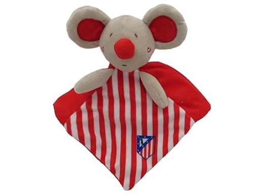 CyP Brands- Atlético de Madrid- Doudou para bebés, Mantita de apego, Peluches bebé, Ratón, Wandi, Producto Oficial | Ya disponible en tu tienda friki favorita! En mundofriki.es!