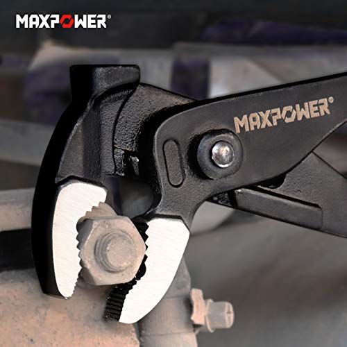 MAXPOWER Water Pump Pliers 10 inch, Plumbing Pliers with Hammer Head Quick Adjust Groove Joint Pliers - Thumbnail 6