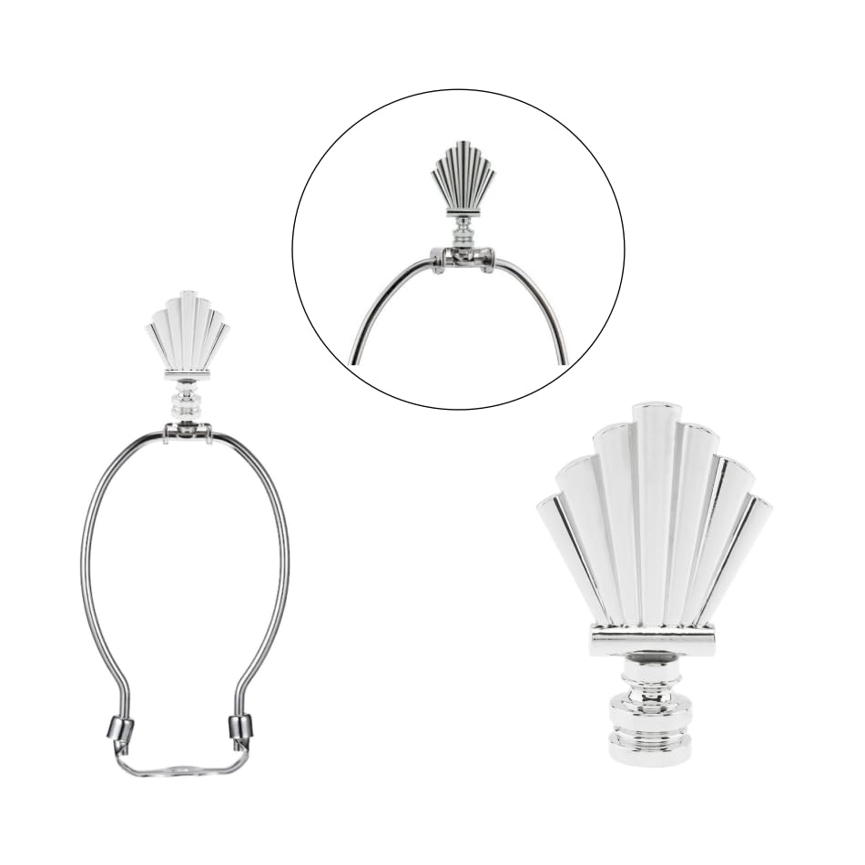 Image of RTNLIT Lamp Finial Cap Knob 2.8 Inch Tall Lamp Finials Decorative Alloy Finials for Lamp Shades, Tapped 1 /4-28 Lamp Knob Replacement, Silver