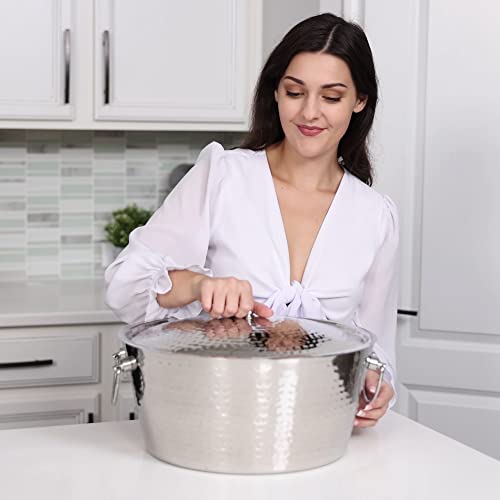 Brekx Insulated Stainless Steel Ice Bucket With Lid For Parties - Anchored Double-Walled Sweat-Free Drink Bucket For Extended Chill #TOP4