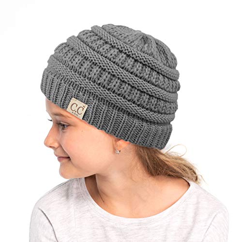 Image of C.C Hatsandscarf Kids Beanie Ages 2-5 Warm Chunky Thick Stretchy Knit Slouch Beanie Skull Hats (YJ-847-KIDS)