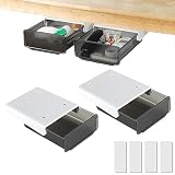 LUBOXIN 2 Stücke Schublade Unter Schreibtisch, Versteckte Unterbauschublade, Selbstklebende Schublade Unterbau aus Kunststoff, Schubladen Organizer für Büro, Zuhause, Schule (Schwarz)