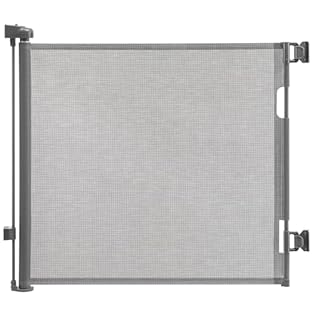 Versatile: Retractable baby gate extends up to 55 cm wide and stands 83.8 cm tall, suitable for stairs, doorways, hallways, and outdoor use. One-Handed Operation: Designed for convenience, this stair gate can be opened and closed with just one hand. ...