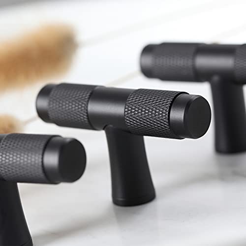 Aititan 10 Pack Matte Black Cabinet Knobs Black Drawer Knobs - 2 Inch Length Single Hole T Cabinet Knobs And Black Knobs For Dresser Drawers, Cabinets And Wardrobe #TOP5