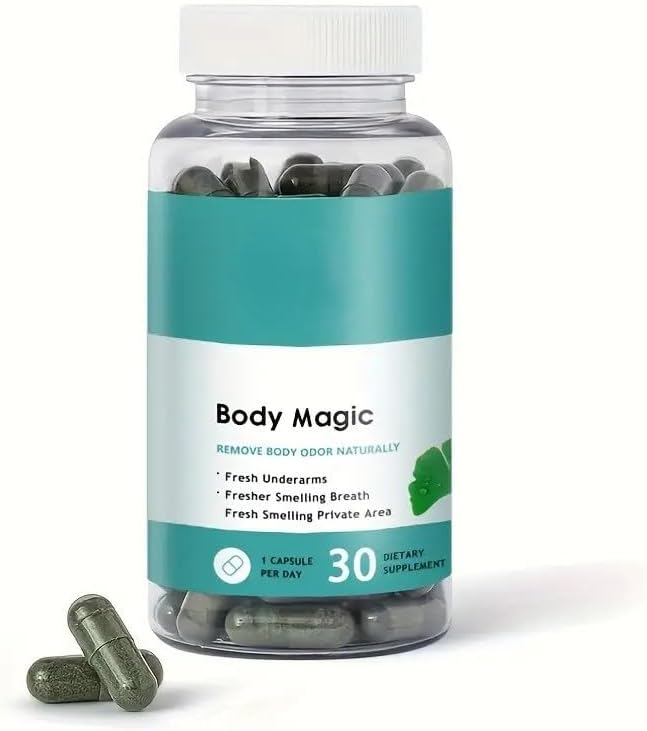 Cápsulas diarias de clorofila natural  Elimina el olor corporal naturalmente  Axilas frescas, aliento y áreas íntimas  Limpieza diaria impulsada por