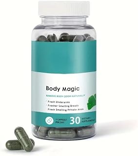 Natural Chlorophyll Daily Capsules - Remove Body Odor Naturally | Fresh Underarms, Breath & Intimate Areas - Plant-Powered Daily Cleanse – 30 Capsules, STB363977