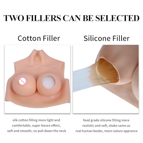 4th Generation Silicone Fake Boobs B-G Cup Realistic Breast Forms Silicone Breastplate for Cosplay Crossdressers3
