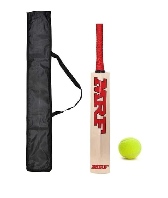 Popular Willow Cricket Bat with Tennis Ball M Size 3 (6-9 Year Old Kids) with Ball Pack of 1, Wood-image-15