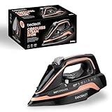 Cordless Steam Iron with 320ml Large Capacity Water Tank Cordless Iron Steam with Ceramic Non-stick Soleplate and Variable Steam Function Continuous Steam for Home, Office, Travel Lightweight 2400 W