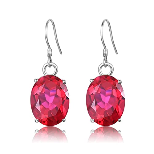 Boucles d'oreilles Argent 925 et Rubis rouge de style vintage chic