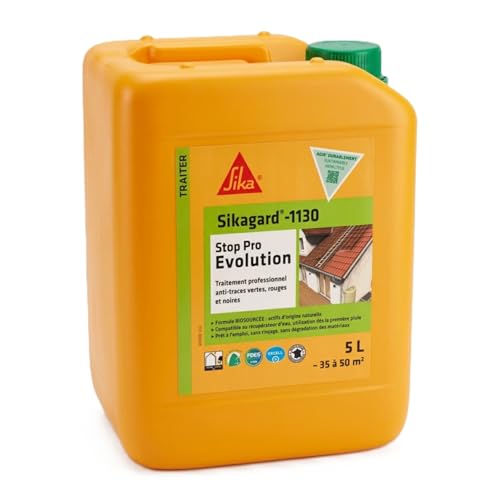 SIKA - Nettoyage & Traitement aux enzymes - Sikagard-1130 Stop Pro Evolution - Toiture, façade, sol - Prêt à l'emploi - Anti traces vertes, rouges, noires -...