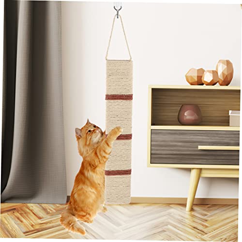POPETPOP Indoor Playset Natural Area Rug Interior Accessories Cat Wall Scratcher Door Protector from Dog Scratching Cat Scratchers for Indoor Cats Wall Mount Cardboard Rope Coat Hanger Nail - Image 3