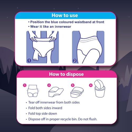 Image of SIZI Disposable Period Panties (S-XL) | 360 Protection for Super Heavy Flow | No Leakage, No Rashes, No Discomfort | Maternity Panties | All-Night Protection | Ultra-Absorbent Core (XL, 2)