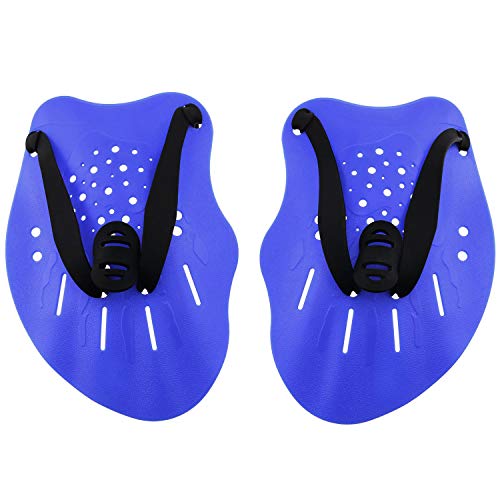 E-Outstanding Swimming Paddle 1Pair Professional Swim Hand Paddles Practice Correction Paddling Tools Durable Adjustable Silicone Hand Webbed Gloves Fin Flipper With Adjustable Straps For Swimming #TOP2