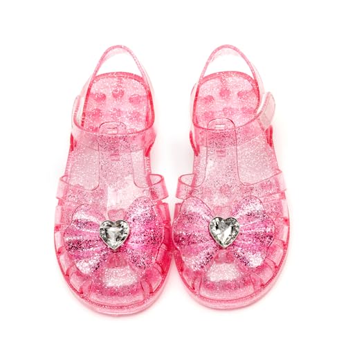 HaHaGuu Girls Jelly Sandals Closed Toe Beach Flat-Sandal Breathable Waterproof Fisherman Gladiator Flats Summer Costume Princess Dress Shoes For Toddler Girl Little Kid Big Kids