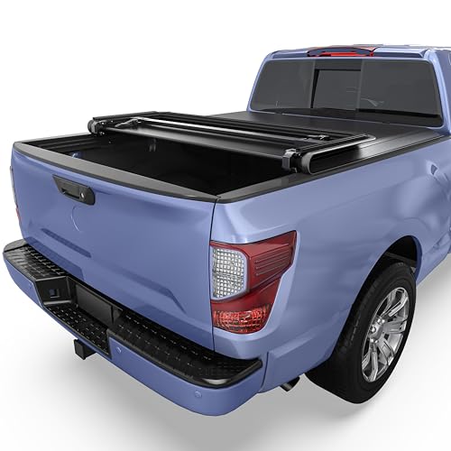 Soft Tri-fold Tonneau Cover Fit for Nissan Titan 2017-2024, Fleetside