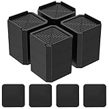 HuhWafee 4 elevadores de muebles, 3 niveles ajustables, con 4 alfombrillas...