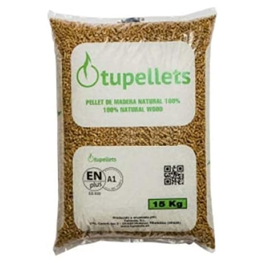 Mugar- Pellet con Certificado ENplus Calidad A1- Sacos de 15 kilogramos - Baja Producción de Ceniza (1 Saco 15kg)