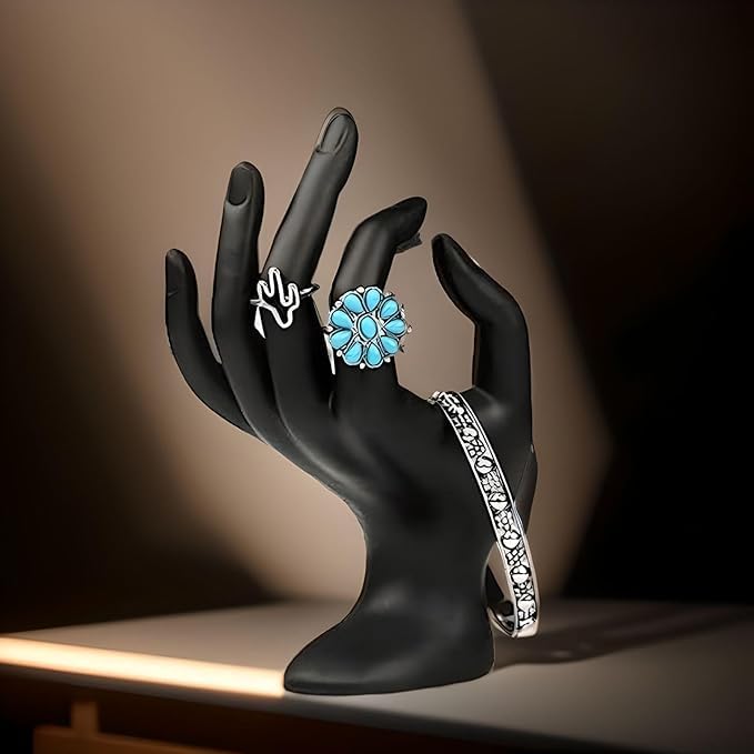 Image of morel MANNEQUIN OK HAND FINGER JEWELLERY GLOVE RING BRACELET DISPLAY STAND HOLDER MANNEQUIN PACK 2.(7INCH, BLACK)