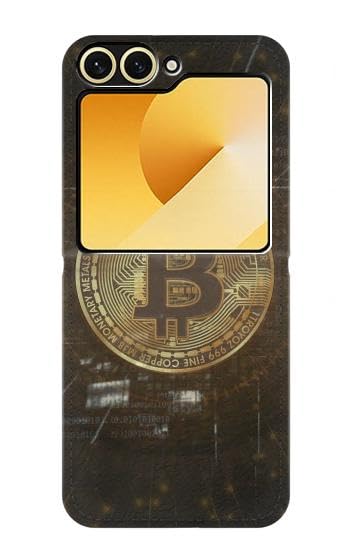 Funda carcasa case para Samsung Galaxy Z Flip 6 y Flip 7 FE diseño Bitcoin criptomonedas