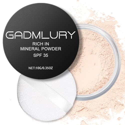 Mineral Setting Powder, SPF 35, Sunscreen Translucent Face Loose Blurring FinishingPowder, Sheer...