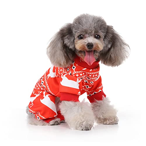 Tissu de Noël pour chien taille L costume de fête chaud motif élan pour soirée en famille