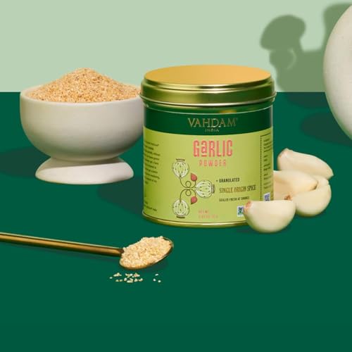 Image of VAHDAM, Garlic Granules (2.47oz) 100% Raw Granulated Garlic (Allium Sativum) from India | Non GMO, Gluten Free, Dried Garlic | Aromatic & Pungent | Direct from Source