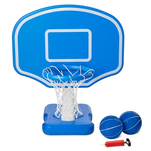 Amazon Basics Pool Basketball Hoop Poolside with 2 Balls and Pump