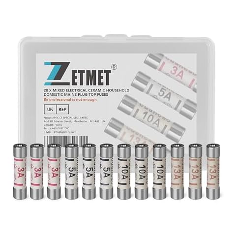 28 Mixed BS1362 Ceramic Household Fuses Cover