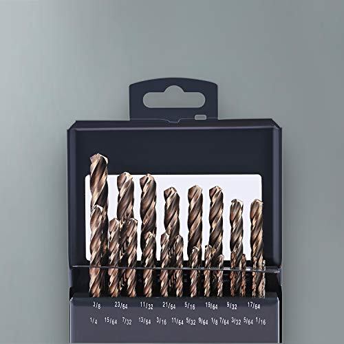 Lichamp 21Pcs Hss Cobalt Drill Bits Set 1/16" To 3/8" With Three Flute For Hard Metal, Hardened Stainless Steel And Cast Iron #TOP6
