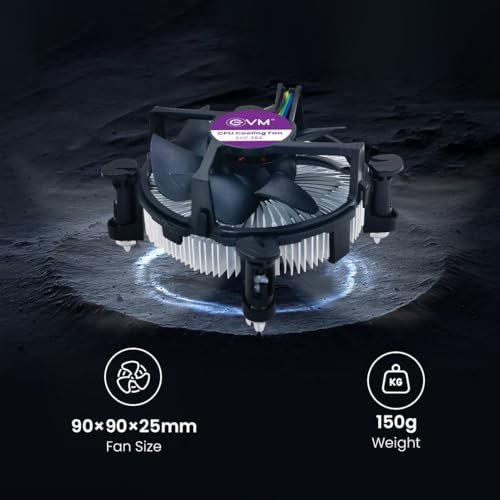 Image of EVM EnAero CPU Cooling Fan | 2200 RPM | 36 CFM Airflow | Heat Sink Included | Super Silent | Anti-Vibration Design | Universal Intel & AMD Socket Support | Durable Build | 1 Year Warranty (ECF-252)