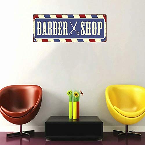Barber Shop Sign 16"X6" Hair Cut Salon Signs Decor Rustic Decor Vintage Plaque Pole Shave Haircut Tin Sign Wall Art Retro Man Cave Decor #TOP3