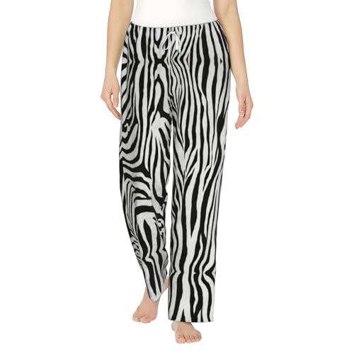 Pantalon pyjama flanelle femme zèbre anti-boulochage pour peau sensible
