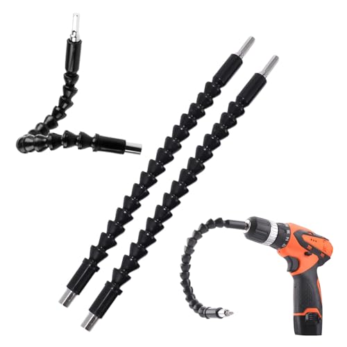 Super Bit, Superbit Screwdriver Flexible,Flexible Drill Bit Extension, Super Bit Bendable Tool, Suitable for all Electric Hand Drills (2 piece Black)