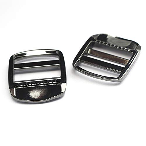 Nifocc 10 Pcs Metal Ladder Lock Buckle Slider Adjustable Webbing Strap Release Buckles Adjustable Zinc Alloy Buckle for Backpack Strap Accessories 1 inch 25mm Gunmetal
