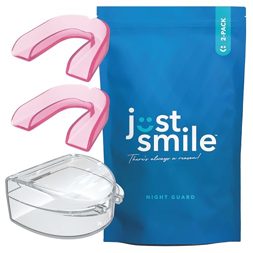 Image of Just Smile Night Guard, Mouthguard for Teeth Grinding and Bruxing, Pink | Moldable mouth guard protection for teeth clenching while sleeping