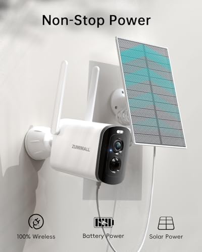 Image of ZUMIMALL 2K Solar Security Cameras Wireless Outdoor - 4 Packs