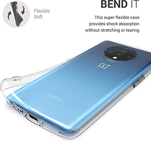 Image of NISHTECH for OnePlus 7T Premium Transparent Hybrid Soft Slim Dust Proof Back Case Cover with Camera Protection