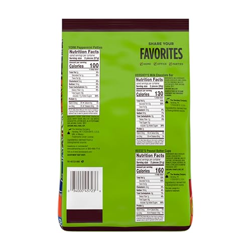 HERSHEY'S Assorted Chocolate Flavored Candy Party Pack, Halloween Candy, 30.22 oz