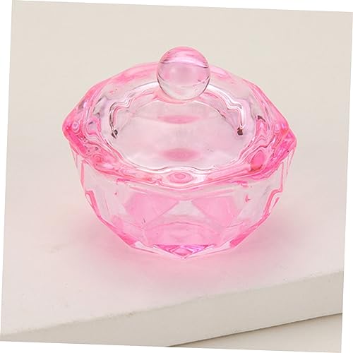 2 piezas cuencos acrílicos rosas para manicura miniatura 4