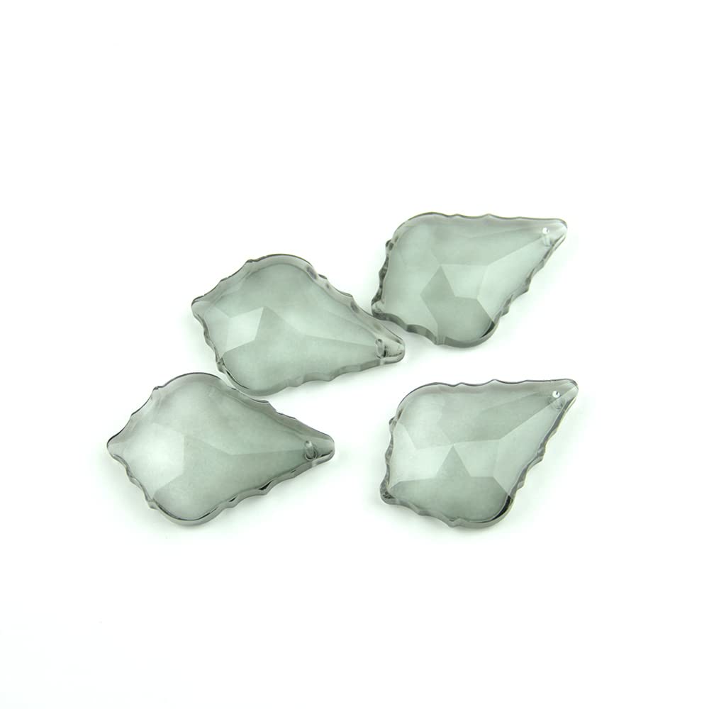 XIANGGUA 38/50mm 10~100pcs Colorful Crystal Maple Leaf Glass Lighitng Chandelier Prism Parts Crystal Chandelier Pendants For Home Decor(Black Gray,38mm 100pcs)