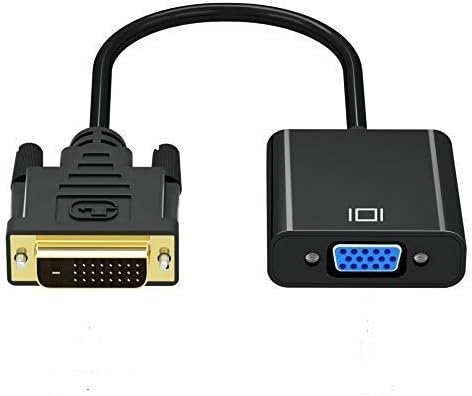 Tobo DVI-VGA Adapter Cable, 1080P, DVI-D-VGA Cable 24 + 1, 25 Pin, DVI Male to 15 Pin, VGA Female PC Display Video Converter. - TD-225TC(Black)
