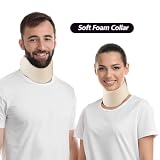 Cozyhealth Nackenstütze aus weichem Schaumstoff, universelle Halskrause, verstellbare Nackenstütze zum Schlafen, lindert Nackenschmerzen und Wirbelsäulendruck (weiß, 7,6 cm tiefer Kragen, M)