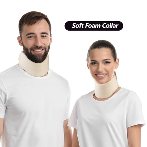 Soft Foam Neck Brace Universal Cervical Collar, Adjustable Neck Support Brace for Sleeping - Relieves Neck Pain and Spine Pressure, Neck Collar After Whiplash or Injury (2.5" Depth Collar, L)