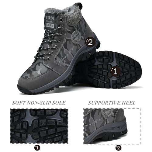 Winter Boots for Men Women Warm Lined Non Slip Hiking Boot Outdoor Waterproof Snow Boots3
