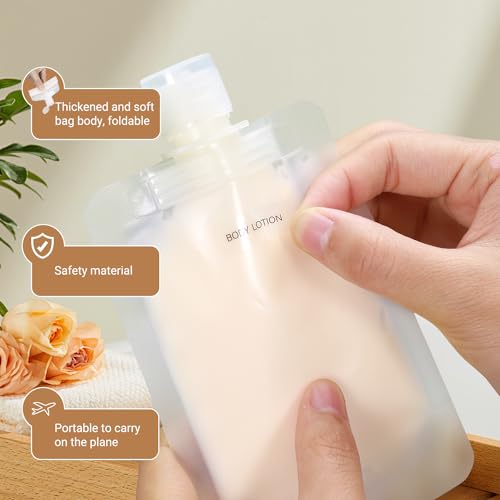 ASEVAT 9pack Leak Proof Empty Squeeze Pouches Refillable Travel Size Containers liquid travel pouches for Travel TSA Approved Travel Pouches for Toiletries for Lotion - Thumbnail 3