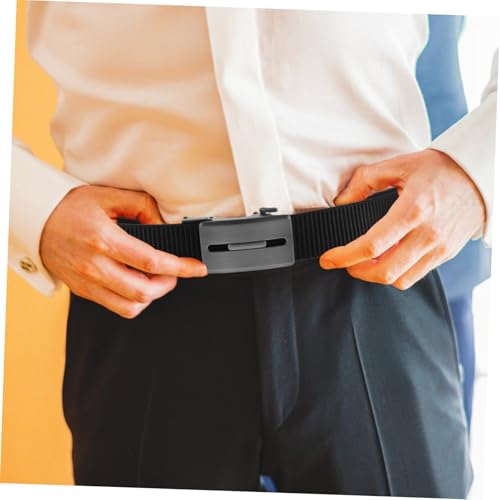 Automatic Nylon Ratchet Belt for Men No Adjustable Belt with Buckle for Business and Casual Wear Durable Web Strap for Comfort4
